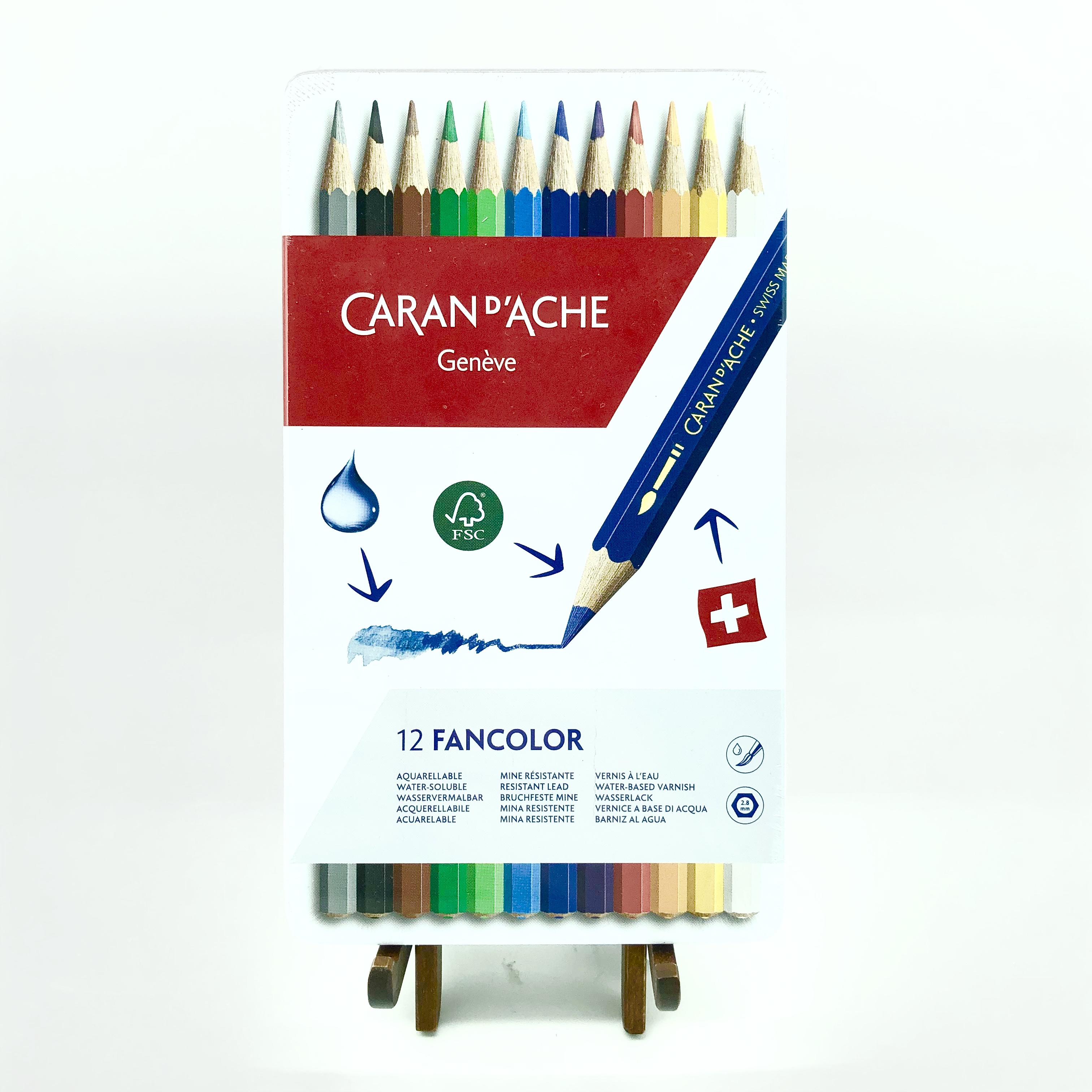 Caran D'Ache Fancolor Coloured Pencil Sets Green and Stone